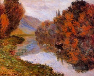 Rowboat auf der Seine bei Jeufosse Claude Monet Ölgemälde
